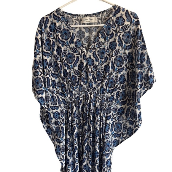 Rujeta Sheth Marie Cinch Kaftan, Blue Lotus, Size M/L - Picture 7 of 12